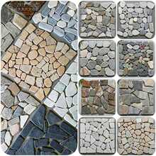马赛克拼花地砖石材文化石别墅花园林院子户外花坛弧形墙砖水池鱼