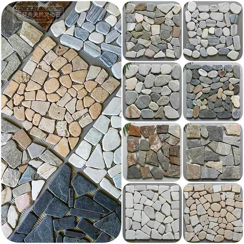 马赛克拼花地砖石材文化石别墅花园林院子户外花坛弧形墙砖水池鱼