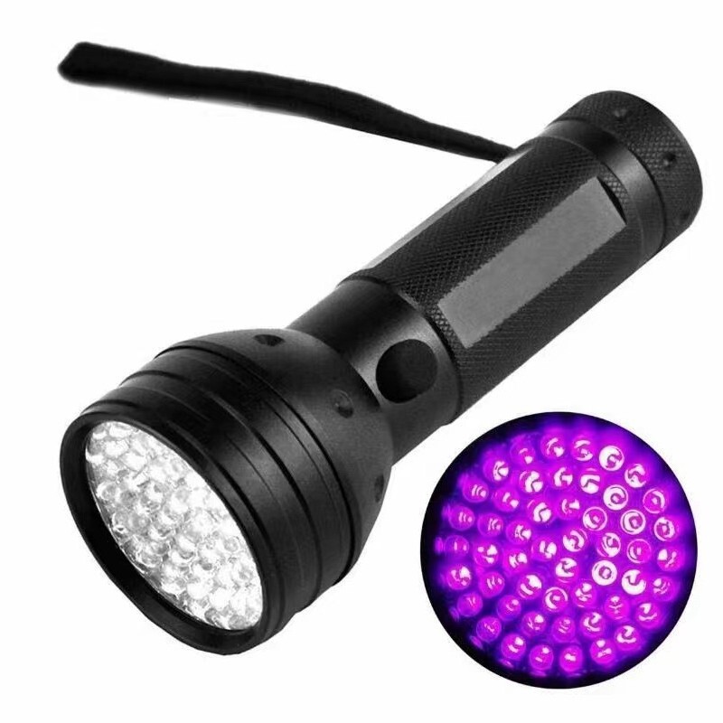 Cross-Border 51Led Purple Flashlight 395Uv Ultraviolet Money Detector Lamp Scorpion Lamp Pet Urine Cat Moss Flashlight