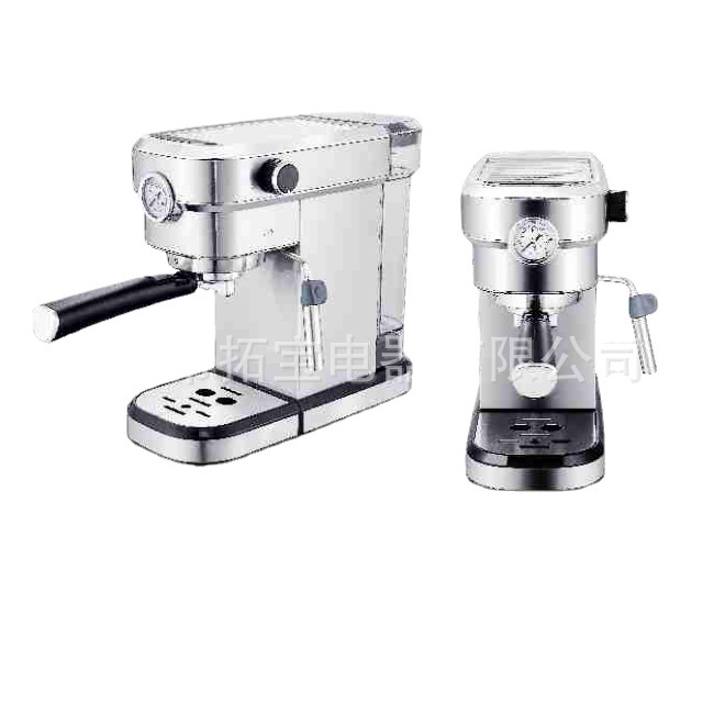 15bar semiautomática bomba italiana máquina de café de alta presión de espuma de leche de vapor toda la máquina de café de acero inoxidable con reloj