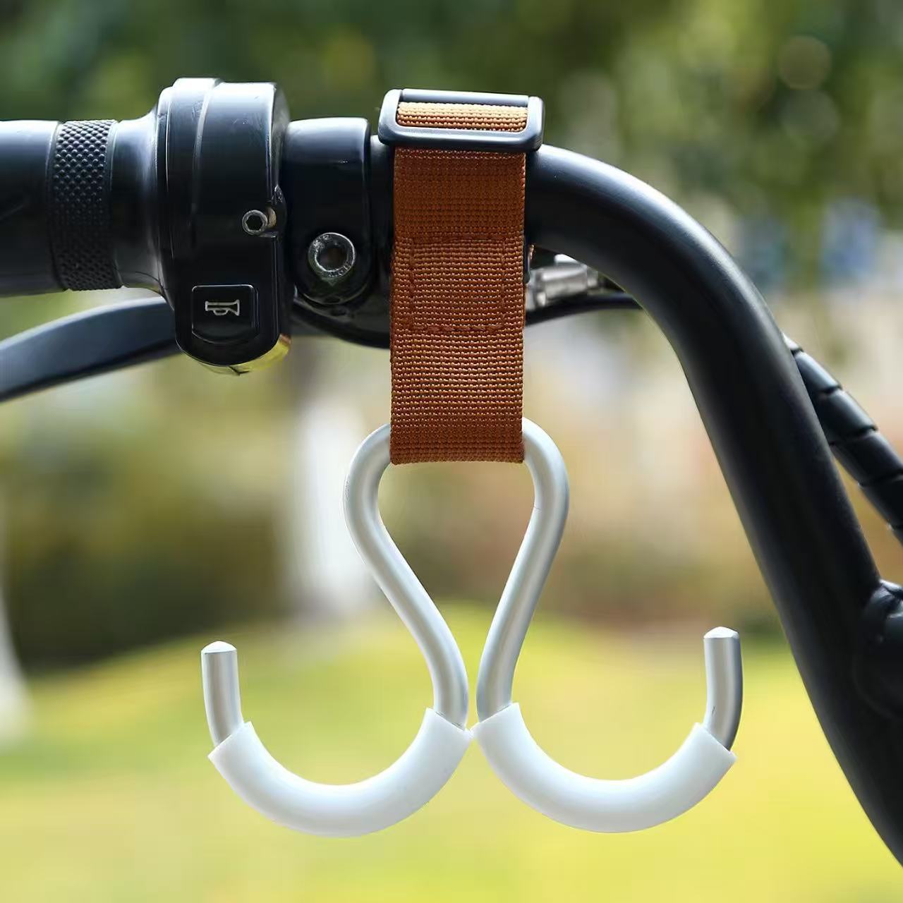 Brown - Webbing Aluminum Double Hook Short Style [Cursor] No independent packagi…