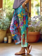 U 96818 Digital Printed Casual Pants ����ӡ�����п�