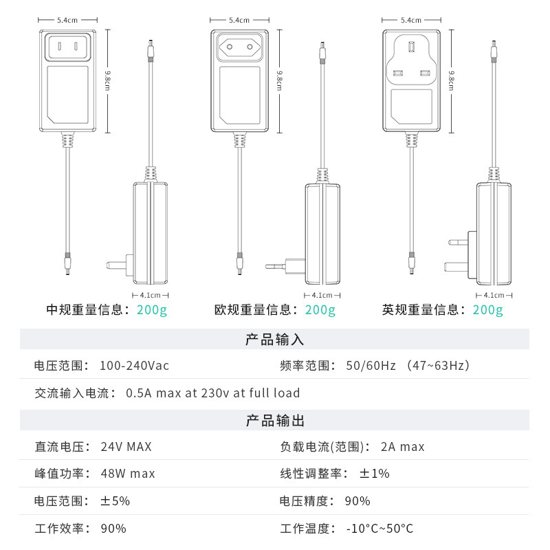 中国規格3C認証24v2a電源アダプター 在庫あり 電子タバコ用定電圧定電流ルーター用スイッチング電源|undefined