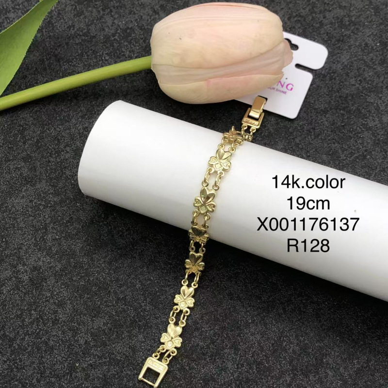 Pulsera Geométrica 14K para Mujer de Aleación de Cobre con Pedrería image 13