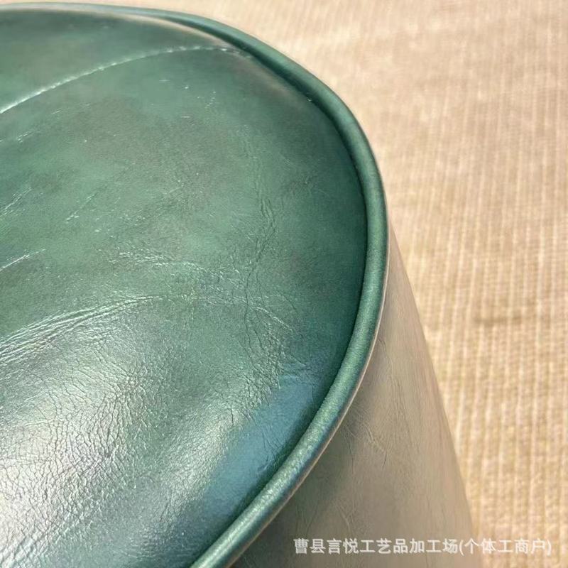 新款入户门口换鞋凳轻奢实木圆凳软包家用矮凳客厅茶几凳沙发圆凳|undefined