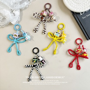 Hand-Painted Beaded Mobile Phone Chain Live Broadcast Same Style Hanging Doll Chain Car Keychain Bag Pendant Headphone Bag Accessories