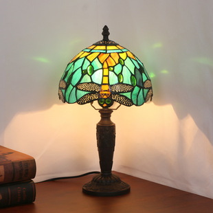 Европейская и американская европейская настольная лампа Tiffany Dragonfly для спальни, гостиной, кабинета, персонализированная ретро-прикроватная настольная лампа, барный стол