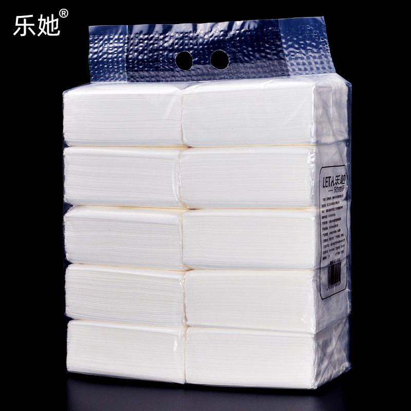 抽纸10包300张3层木浆无香家用实惠装透明装擦手纸巾面巾纸餐巾纸