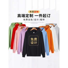 卫衣新款300克全棉毛圈儿童连帽卫纯色衣跨境外贸男女同款百搭