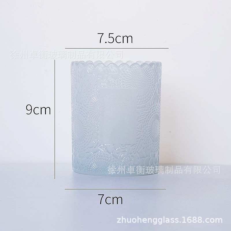 彩7590レースの香りのろうそくの杯のレースのガラスのろうそくの杯の250mlの新しいラベルの鋳型のろうそくの台|undefined