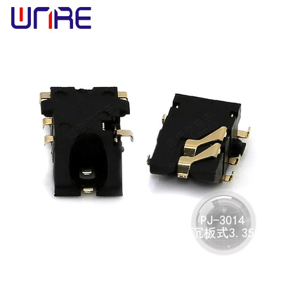 维诺尔销镀金沉板3.5mm耳机母座音视无头斜口pj-3014手机耳机插座