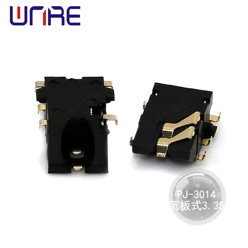 维诺尔销镀金沉板3.5mm耳机母座音视无头斜口pj-3014手机耳机插座