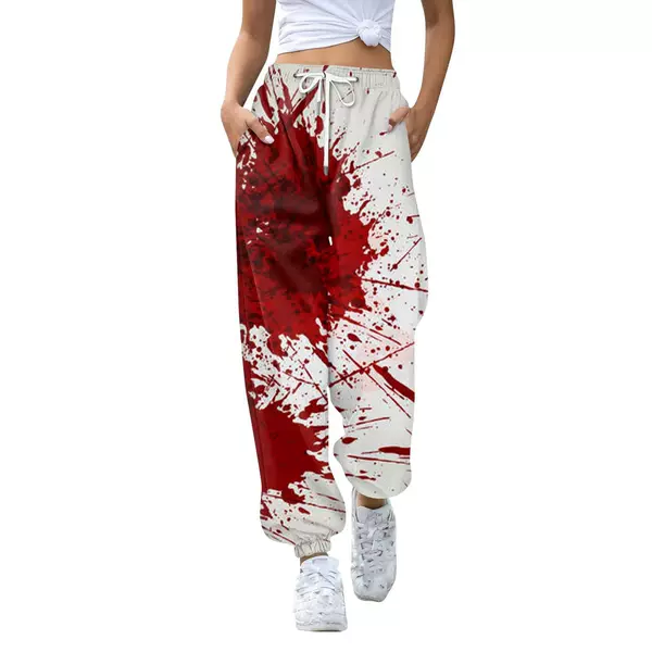 2025 Four Seasons Fashion Trend Casual Easiest for Match High Quality Bloody Pattern Printed New Sports Trousers