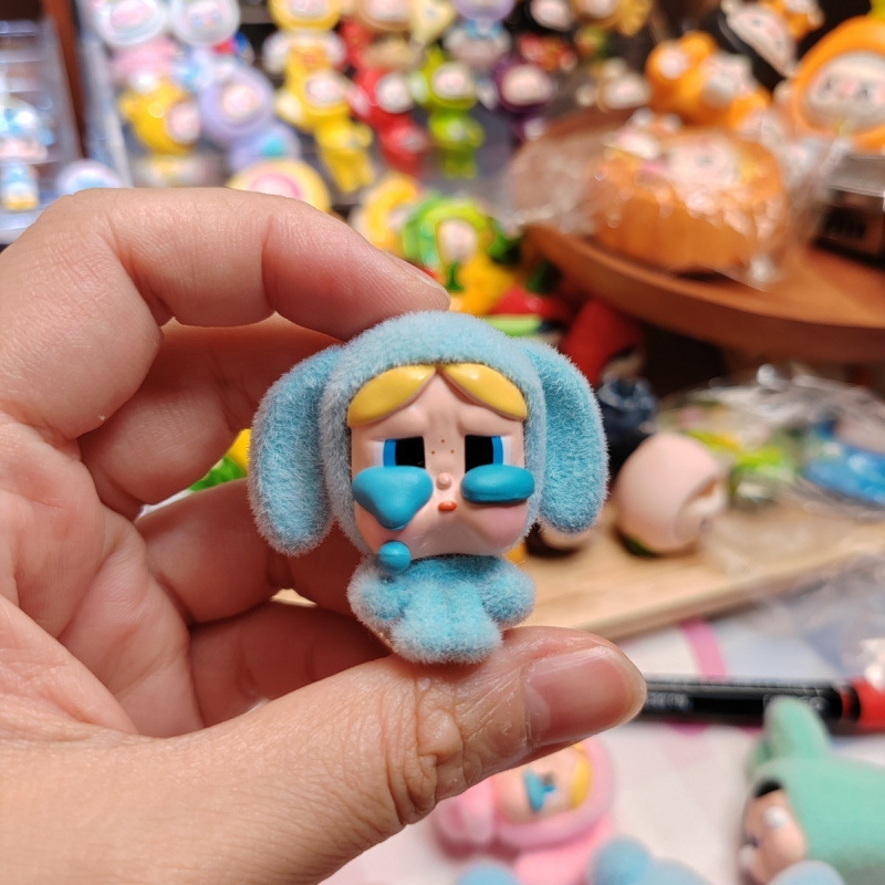 泣き虫ベビー植毛シリーズ 泣き虫ベビーうさぎちゃん 小花ちゃん PVC素材 かわいい改造ベビー キーホルダーにもなる かわいいペット|undefined