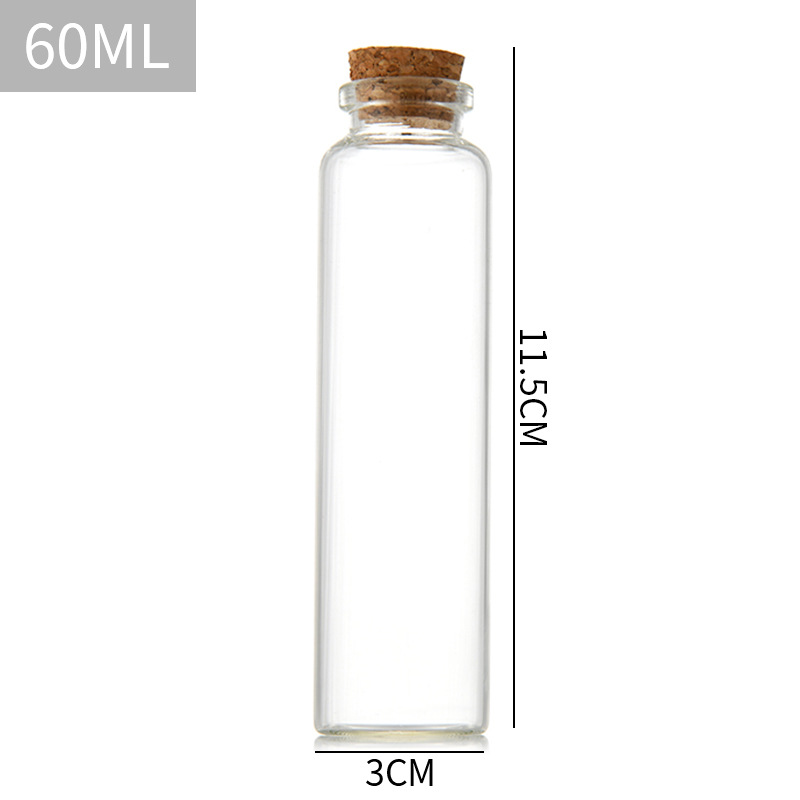 Botella de tubo de bayoneta de 30mm de diámetro que deseen botella de vidrio de corcho Cordyceps botella de medicina botella de té perfumada botella de deriva