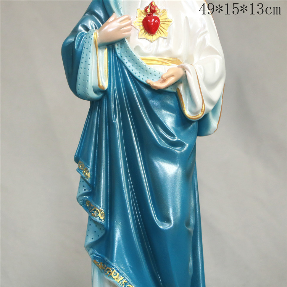 50cm transfronterizos de la Virgen del Sagrado Corazón de la Virgen María Mirando la Estatua de la Estatua de la Iglesia Decoración de la Estatua de la Personaje Principal Salón