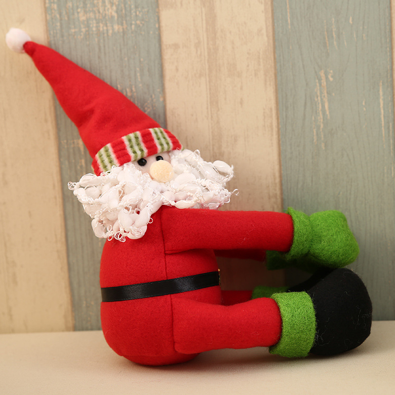 Χριστουγεννιάτικες Διακοσμήσεις Σπιτιού Άγιος Βασίλης Χιονάνθρωπος Σετ μπουκαλιών κρασιού Μεγάλο μπουκάλι κρασιού Κρατώντας κομμάτι Διακοσμήσεις μπουκαλιών κρασιού Χονδρική_voghion.com