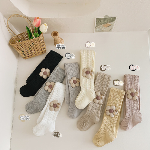  Autumn Children's Leggings Socks Flower Outerwear Girls' Pantyhose Anti-pilling Infant Baby Body Socks