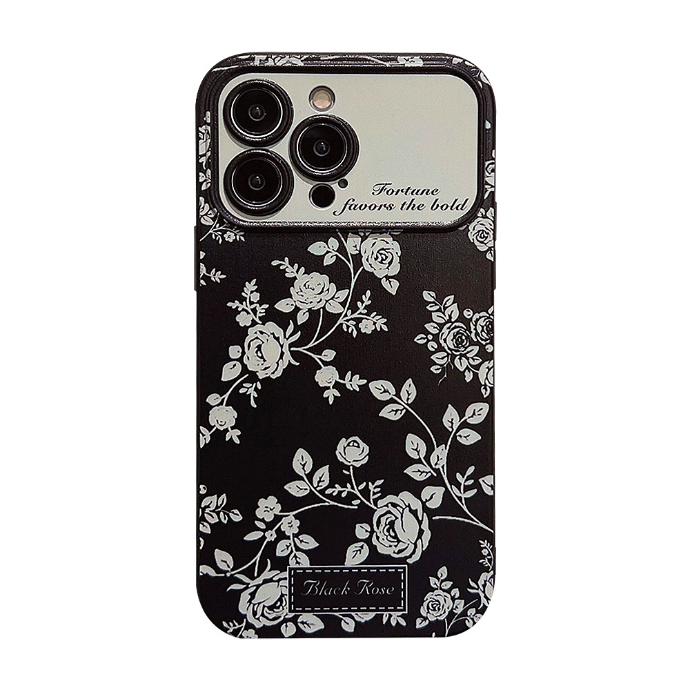 Funda para teléfono con diseño floral pequeño estilo francés, compatible con iPhone 17, Apple 16, estilo oscuro para 13 Pro Max, cobertura total para 11, 15 Huawei.