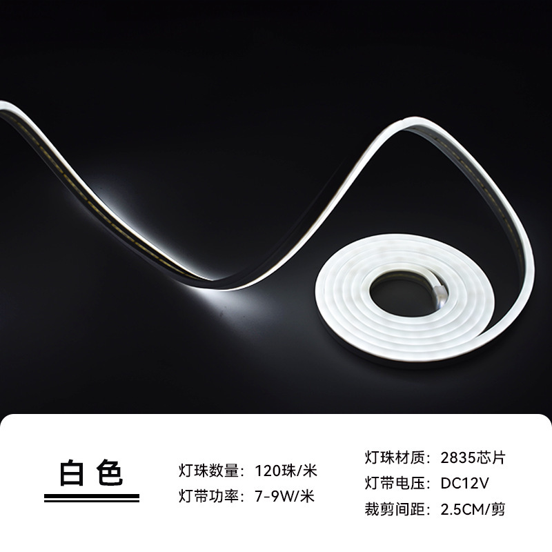 Tira de Luz LED Neón Flexible de Silicona 12V 6x12 2835 Impermeable para Exterior