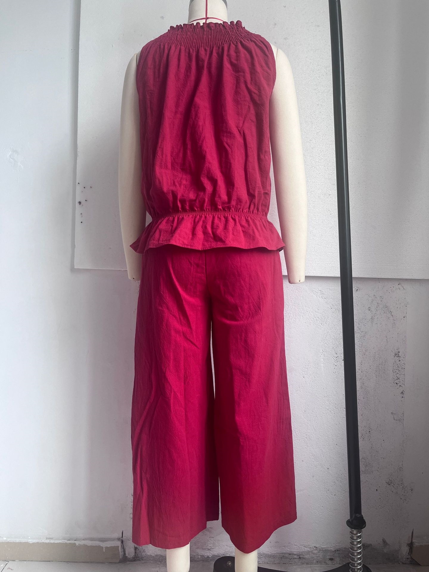 Women's Clothing American Style Women's Ruffled Cotton Linen Two Piece Set Retro Bohemian Spring Summer New Arrivals_ecoleips.com