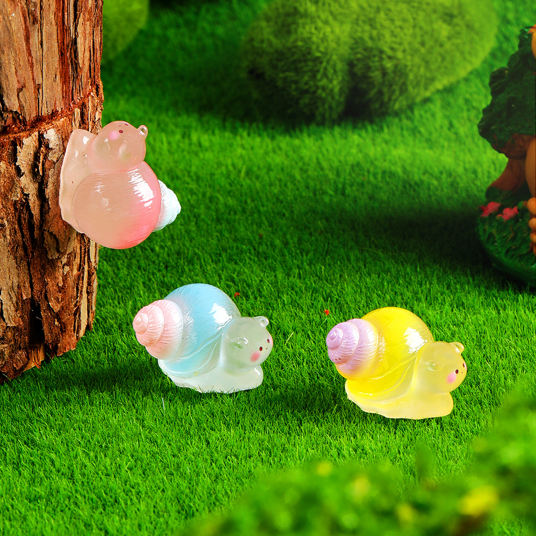 Musgo micro paisaje creativo luminoso color caracol jardinería decoración de bricolaje bolsa ciega accesorios colgantes pequeños adornos