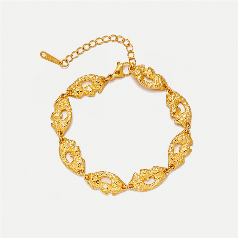 TENA Europa y América de moda 18 quilates de oro de acero inoxidable pulsera de mujeres transfronterizas de moda popular nueva superposición con joyas de mano