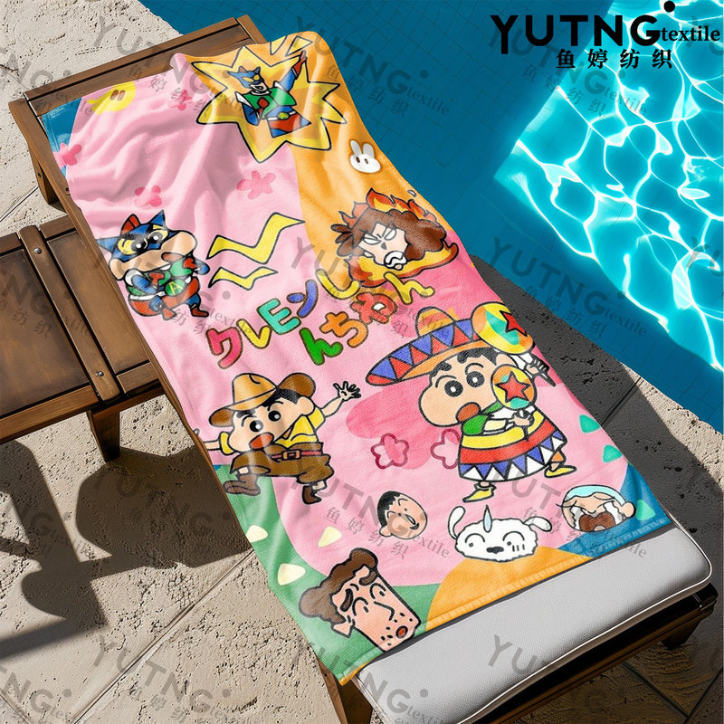 Crayon Shin-Chan Printed Microfiber Beach Towel, Water-Absorbent and Sand-Proof, Portable Bath Towel for Cross-Border Swimming and Seaside Vacations Crayon Shin-Chan Printed Microfiber Beach Towel, Water-Absorbent and Sand-Proof, Portable Bath Towel for Cross-Border Swimming and Seaside Vacations