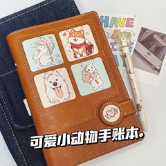 サモエドウサギレザーノート a6 ルーズリーフ手元帳取り外し可能なインスタイルかわいい日記プランナー