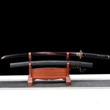 龙泉市刀剑花纹钢烤蓝手工锻打日式指挥刀影视冷兵器硬宝剑未开刃