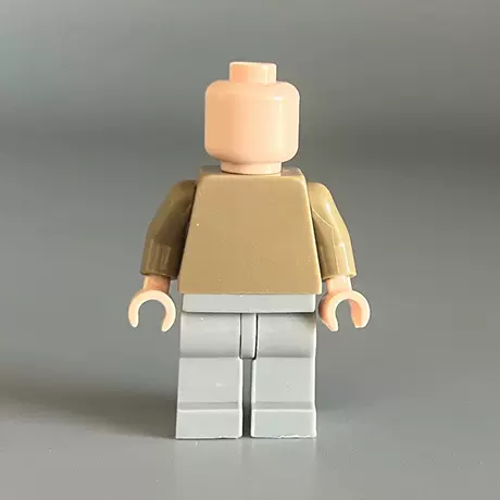 Body minifigure - upper earth yellow and lower light gray