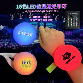 新款15色发光织带led手镯中控助威演唱会发光手环音乐会荧光手环