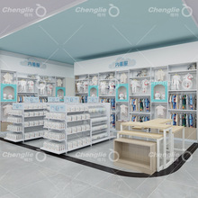 母婴店奶粉货架展示架中岛柜童装店货架超市便利店母婴用品店E18