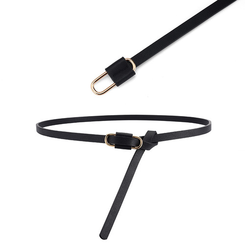 Spring and summer new belts for women, fashionable, simple and versatile dresses, matching clothing, waist-cinching knotted thin belts wholesale