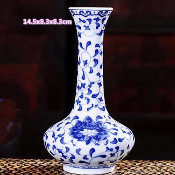 Vaso de escritorio de cerámica de porcelana pequeña boca mini hidroponía de flores retrógradas botellas de flores de porcelana