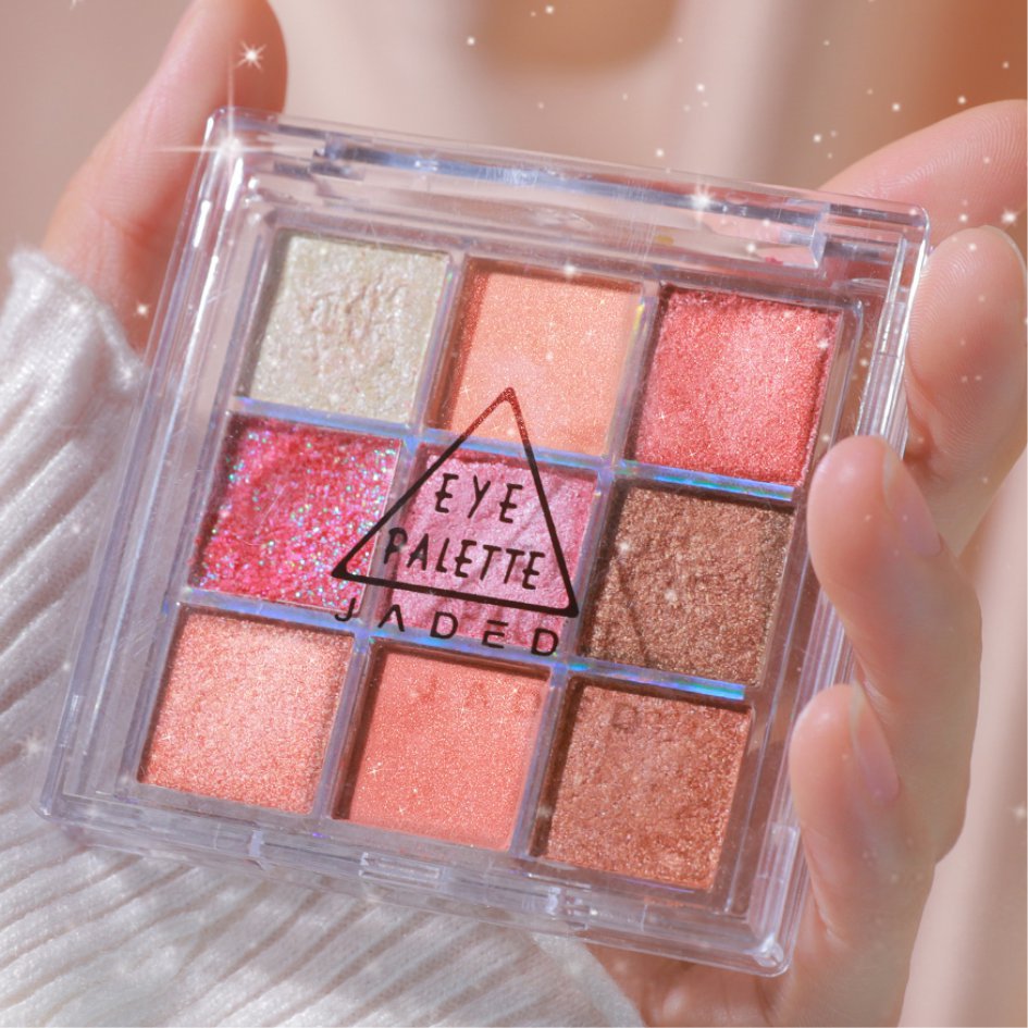 Sombra de ojos de nueve cuadrados de celebridades de Internet Super Fire Starry Sky Sparkle Sombra de ojos marrón anaranjado nacarado mate para principiantes baratos