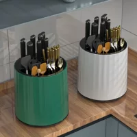 Кухонный вращающийся держатель для ножей, стеллаж для хранения, многофункциональный держатель для ножей, встроенный ящик для хранения, бытовая кухонная полка для ножей