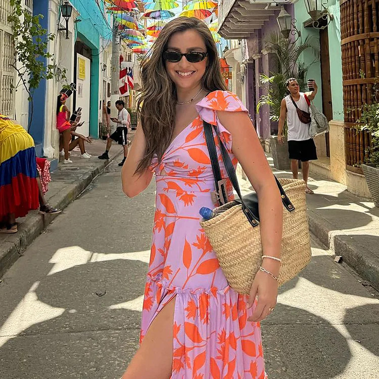 192g Weight Sleeveless Sleeve Length Nylon Fabric Type Regular Top Length Bodysuit Tops Type Swimming Occasion Deep V Neckline Slim Fit Type Leaves Pattern Women's Gender Sexy, Bohemian Style Women's Sexy Bohemian Leaves One Piece Swimwear 2