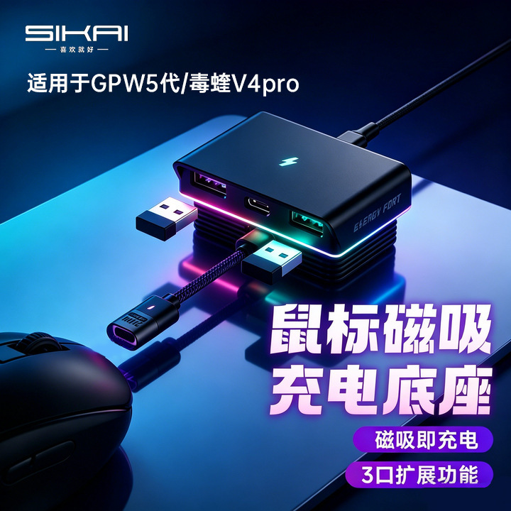 Suitable for Logitech Mouse Set Magnetic Charging Cable G502 Data Cable Rog g Pro Wireless 5Gpw4/3 Expansion Clip Suitable for Logitech Mouse Set Magnetic Charging Cable G502 Data Cable Rog g Pro Wireless 5Gpw4/3 Expansion Clip