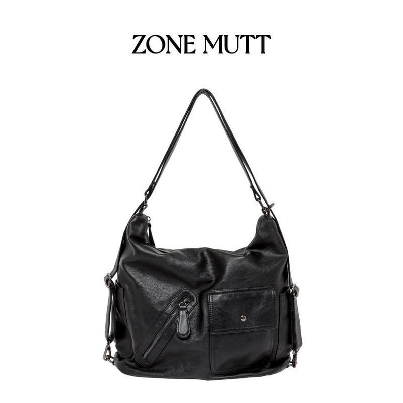 ZoneMutt | オリジナルギャルリュックレトロソフトレザー大容量マルチ背もたれ機能ワンショルダートートバッグ|undefined