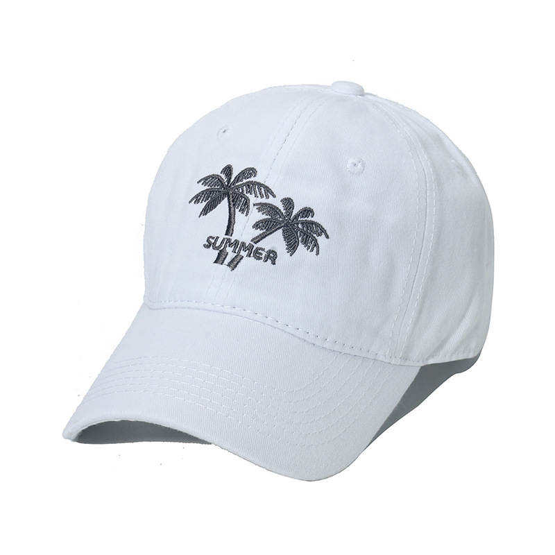 Cotton Material Men's Retro Coconut Tree Embroidery Baseball Cap