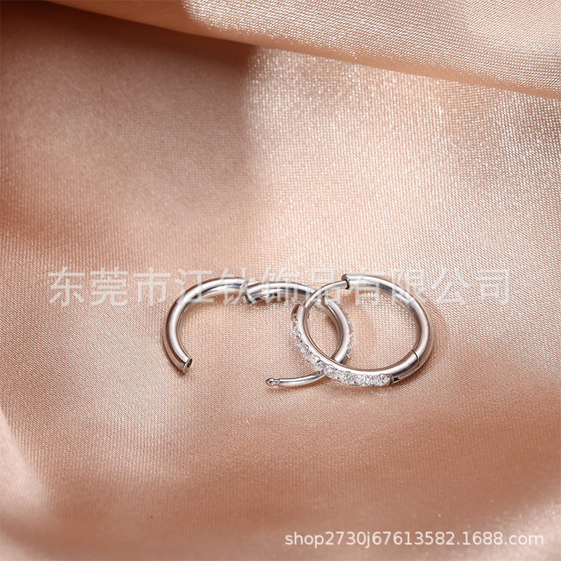 G23 Titanium Diamond Earring Pin - 1.6mm Gold Nose Ring Hoop for Cartilage Helix Tragus Piercing detail image 8