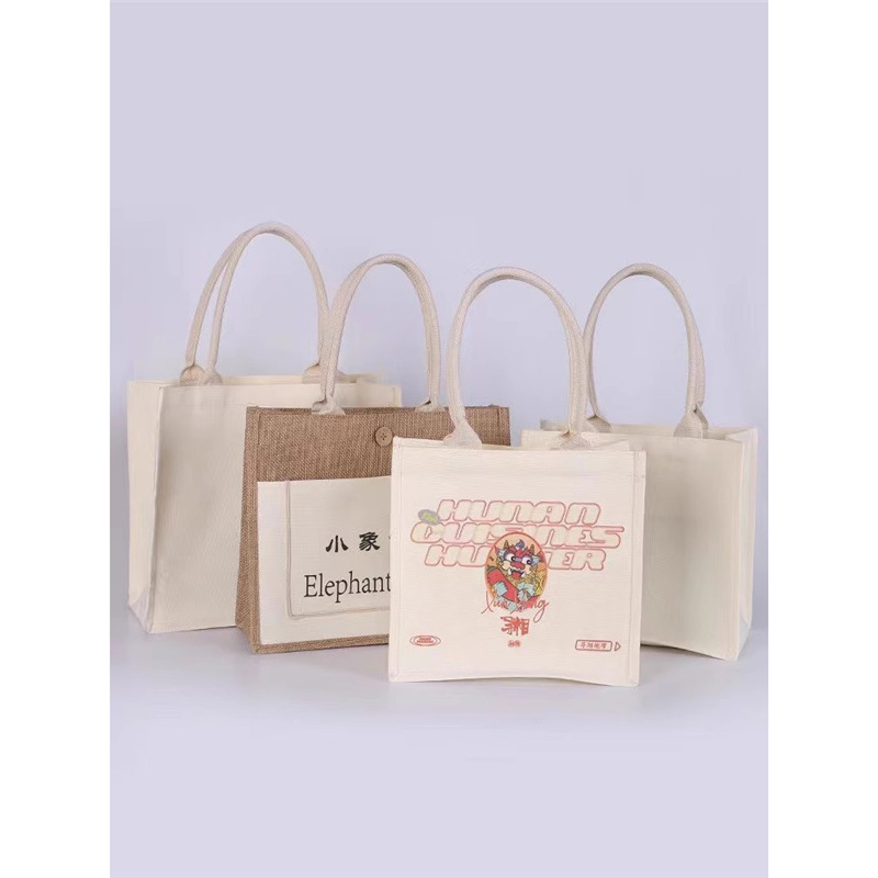 麻布袋定 制logo环保购物袋黄麻大容量手提包广告礼品袋帆布袋定