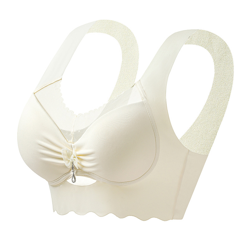 Nueva ropa interior de encaje sin costuras, copa fija, chaleco fino, sujetador de reunión sin anillo de acero para mujer, sujetador antiflacidez