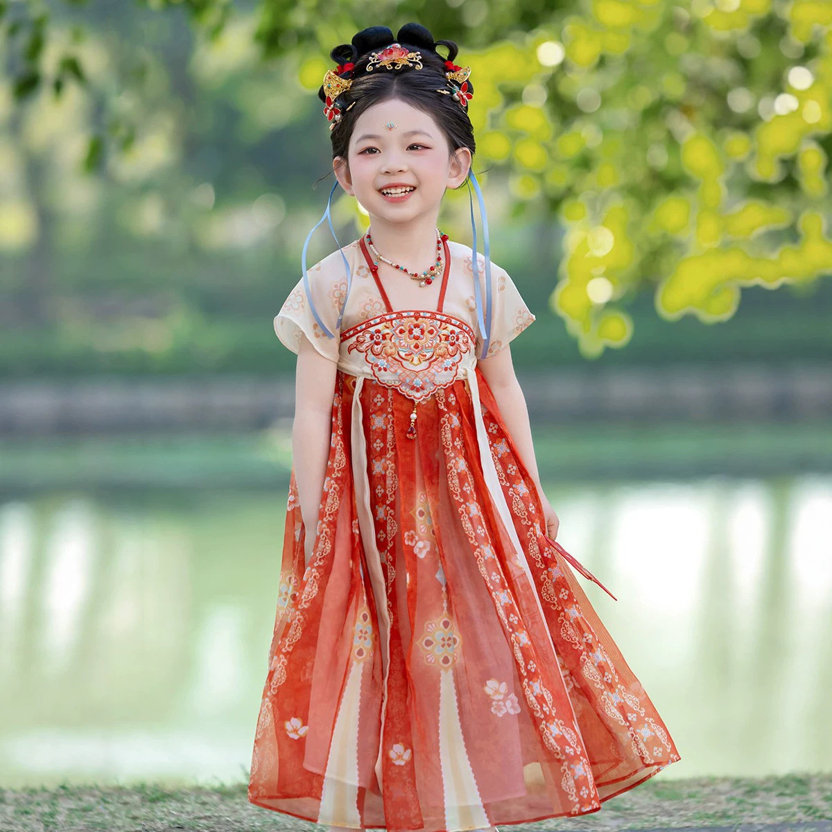 女童汉服2026新款春夏古风超仙公主裙国风明制唐装新中式刺绣襦裙