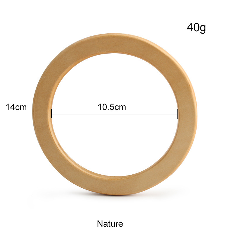 Fábrica de suministro directo de bolsas de gancho redondas de madera 14CM mangas de anillo de madera 11CM accesorios de bolsas