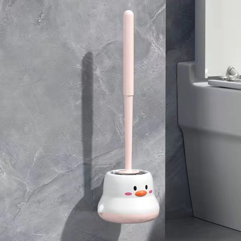 プラスチック製トイレブラシ、ロングハンドル、死角なし、バスルーム用品、多機能家庭用壁掛けトイレブラシ、ベース付き|undefined