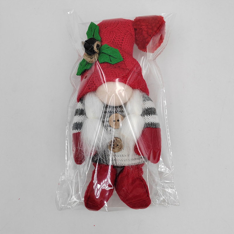 クリスマスの装飾品ルドルフの顔のない人形のぬいぐるみの置物クリスマスの毛玉のニットの老人の人形のぬいぐるみ|undefined