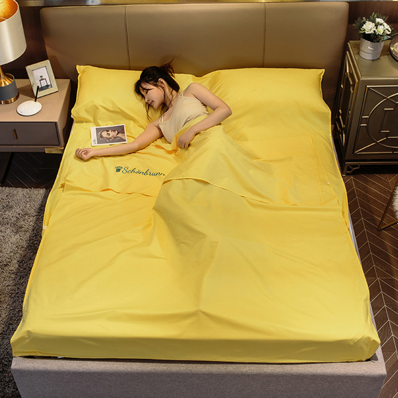 Cotton hotel de algodón puro artefacto sucio saco de dormir vacío 100 algodón para viajes de negocios sábanas funda edredón verano portátil image 14