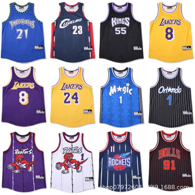 American Retro Magic Large Mesh Jersey Iverson Mcgrady Kobe Rodman James Basketball Vest Trendy Men